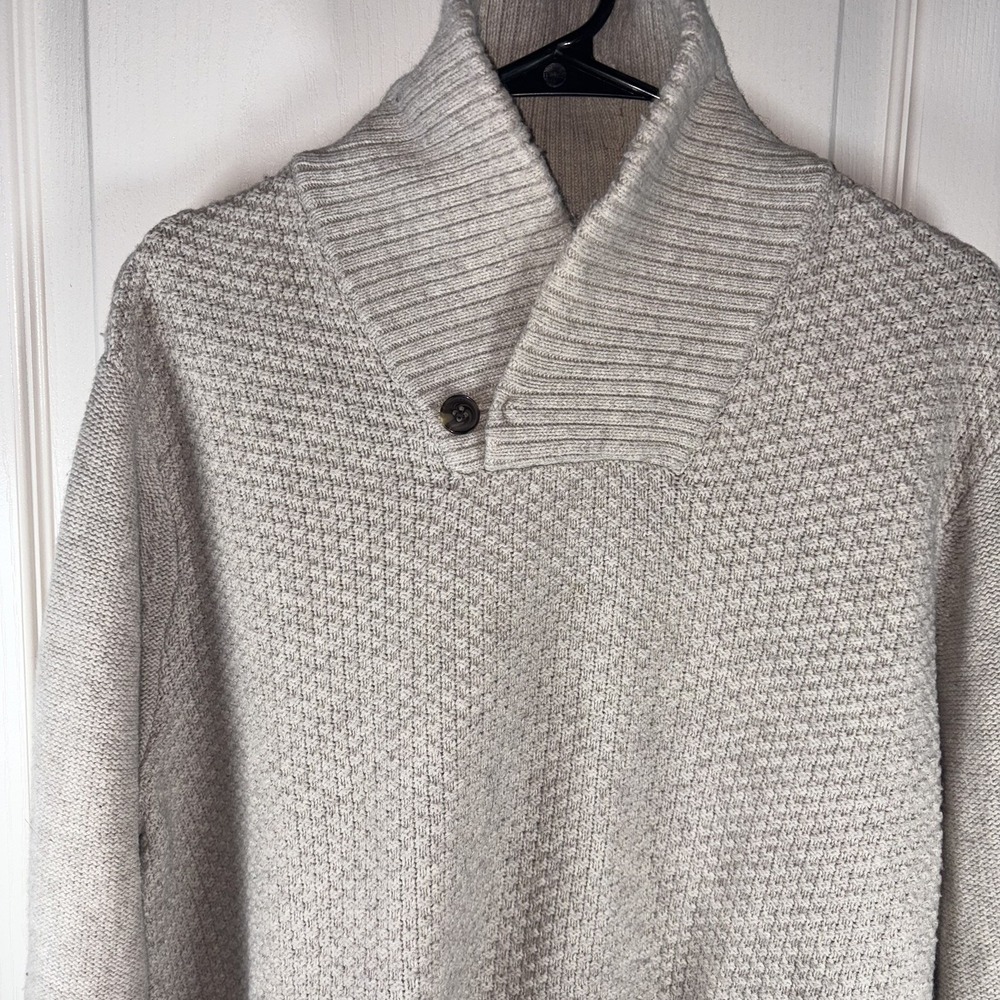 Old Navy San Francisco Men's Ivory Pullover Sweater L – High Neck/Button, EUC Cl